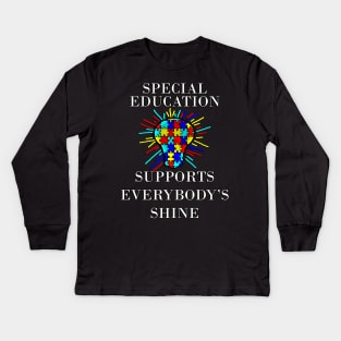 Copy of Autism Teacher Puzzle Apple Inspire Gift for Special Ed Autistic Support Awareness inspire Gifts Kids Long Sleeve T-Shirt